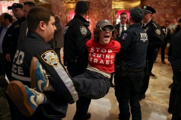 98 protesters arrested in the Trump tower sitting for the detained activist Mahmoud Khalil